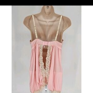 Native Intimates Pink and Cream Chemise